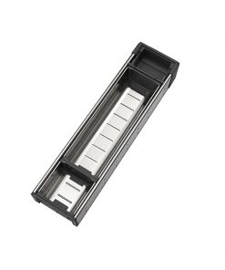 ORGA-LINE Organizador em inox para gavetas, com 3 compartimentos. Profundidade de até 42,6 cm.
