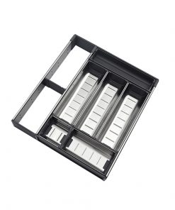 ORGA-LINE Organizador em inox para gavetas, com 8 compartimentos. Profundidade de até 42,6 cm.