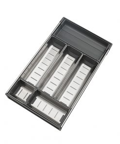 ORGA-LINE Organizador em inox para gavetas, com 6 compartimentos. Profundidade de até 47,6 cm.