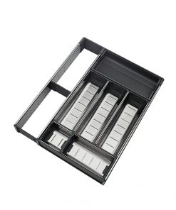 ORGA-LINE Organizador em inox para gavetas, com 8 compartimentos. Profundidade de até 47,6 cm.