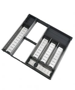 ORGA-LINE Organizador em inox para gavetas, com 10 compartimentos. Profundidade de até 47,6 cm.