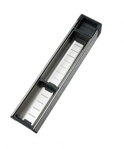 ORGA-LINE Organizador em inox para gavetas, com 3 compartimentos. Profundidade de até 52,6 cm.