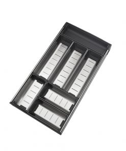 ORGA-LINE Organizador em inox para gavetas, com 7 compartimentos. Profundidade de até 42,6 cm.