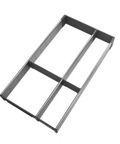 ORGA-LINE Organizador em inox para gavetas, com 4 compartimentos. Profundidade de até 52,6 cm.